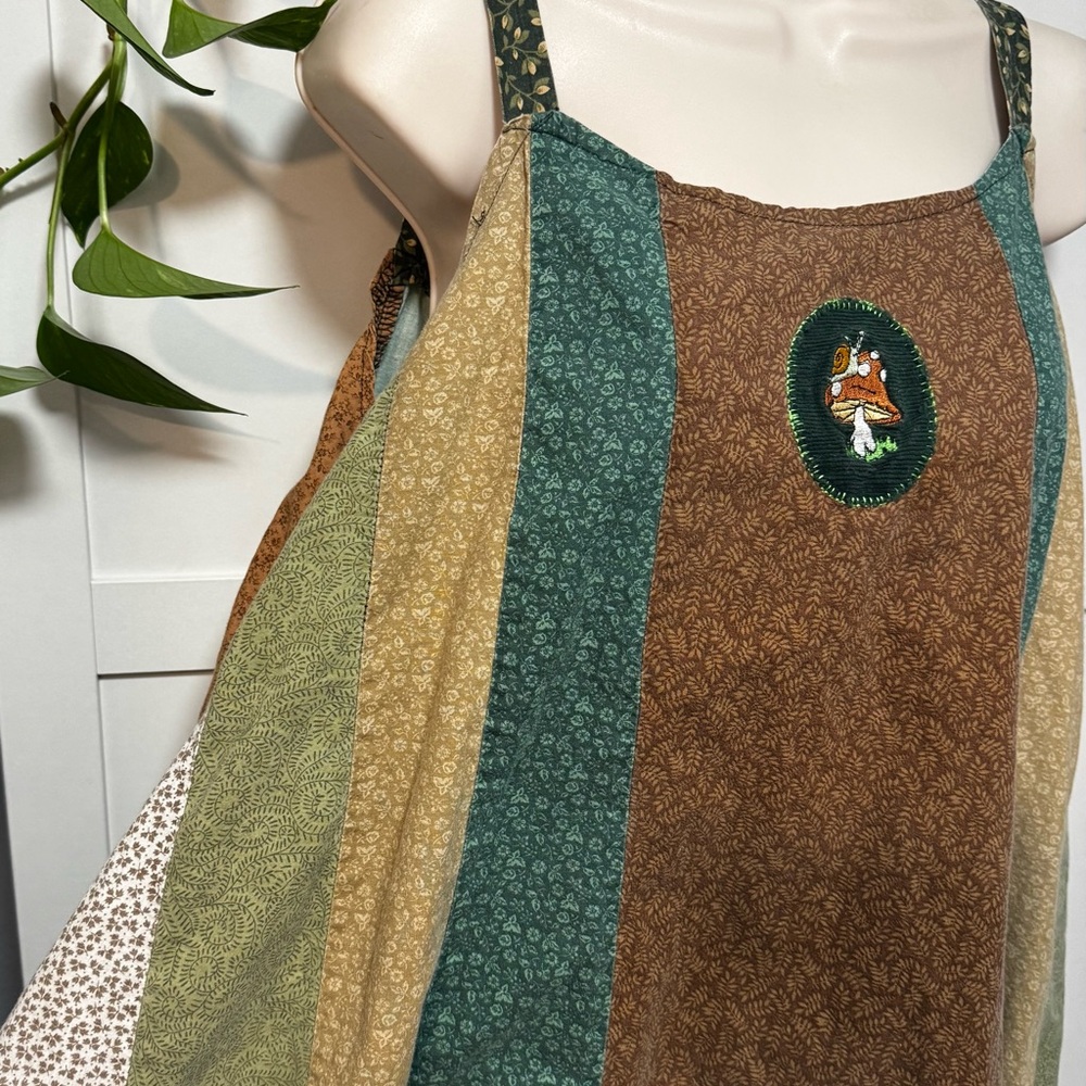 Multicolor Patchwork Dress With Embroidered Detail - image 3